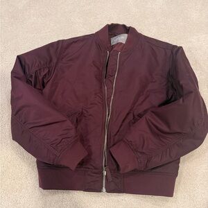 Everlane Deep Maroon Bomber Jacket